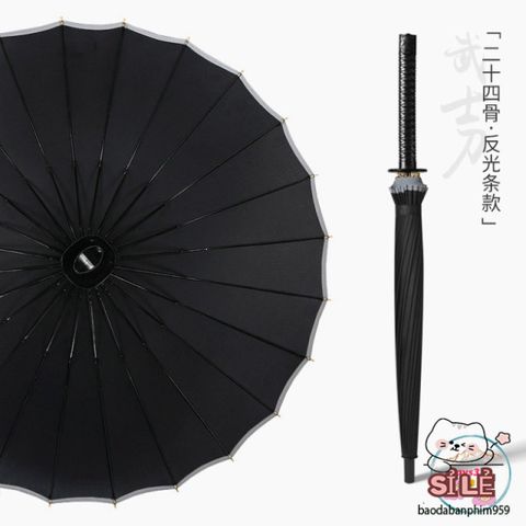 Ô Dù KATANA Cán Kiếm Nhật Đen Mờ - Ô Che Mưa Thời Trang, Chất Liệu Cao Cấp, Kích Cỡ 24 Nan, Quà Tặng Độc Đáo