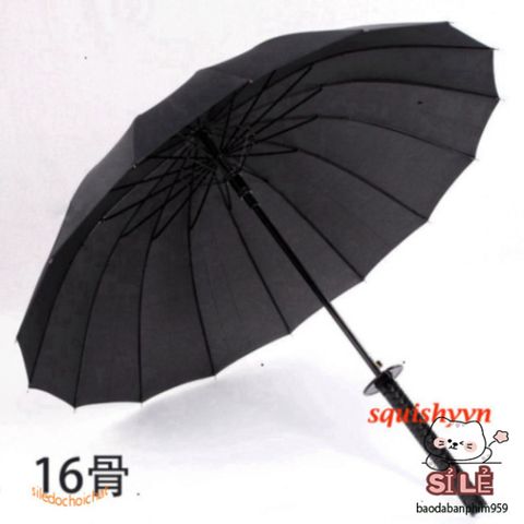 Ô Dù Katana Cán Kiếm Nhật - Ô Che Nắng, Che Mưa Siêu Bền 16 Nan Màu Đen, Phụ Kiện Độc Đáo Dành Cho Tín Đồ Văn Hóa Nhật Bản
