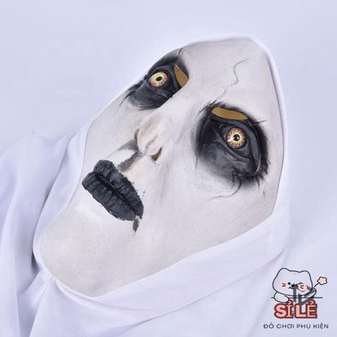 Mặt Nạ Cao Su Valak Nữ Tu Kinh Dị - Khăn Trùm Đầu Halloween Độc Đáo, Thân Thiện Môi Trường, Phù Hợp Mọi Đối Tượng