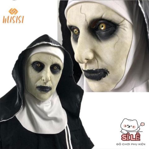 Mặt Nạ Cao Su Valak Kinh Dị - Phụ Kiện Halloween Chất Lượng Cao, An Toàn, Phù Hợp Mọi Lứa Tuổi