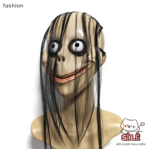 Mặt Nạ Halloween Kinh Dị - Mái Tóc Dài Mo Mo Độc Đáo, Phụ Kiện Hoá Trang Thú Vị Cho Tiệc Tùng và Sự Kiện Halloween