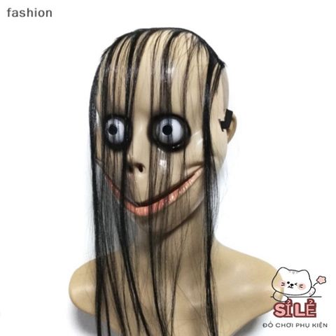 Mặt Nạ Halloween Kinh Dị - Mái Tóc Dài Mo Mo Độc Đáo, Phụ Kiện Hoá Trang Thú Vị Cho Tiệc Tùng và Sự Kiện Halloween
