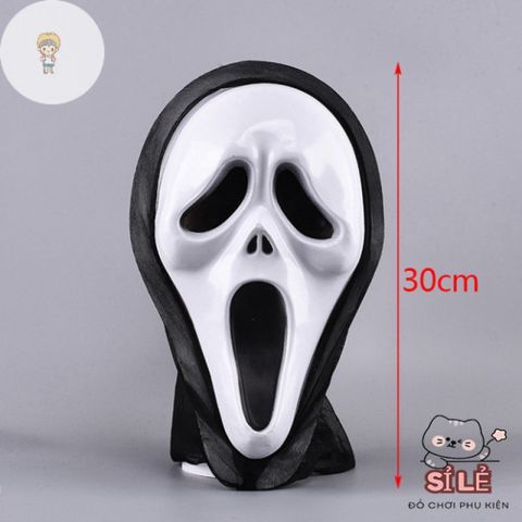 Mặt Nạ Halloween Thần Chết Kinh Dị - Trang Điểm Cosplay Ma Trắng Độc Đáo, Phụ Kiện Chất Lượng Cao, Sự Kiện Ma Quái