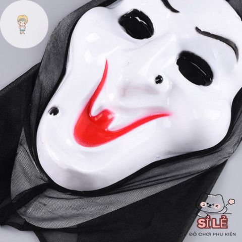 Mặt Nạ Halloween Thần Chết Kinh Dị - Trang Điểm Cosplay Ma Trắng Độc Đáo, Phụ Kiện Chất Lượng Cao, Sự Kiện Ma Quái