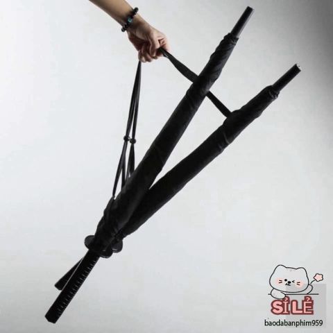 Ô Dù Che Nắng Mưa Katana - Phong Cách Kiếm Nhật, Bền Bỉ 16 Nan Đen Sang Trọng, Thiết Kế Độc Đáo và Chắc Chắn