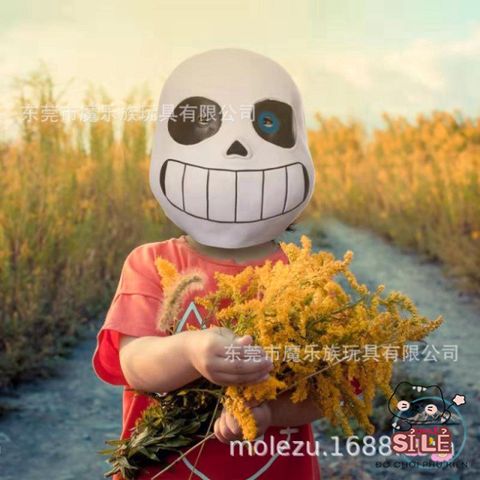 Mặt Nạ Đầu Mắt Xanh Undertale Sans - Mặt Nạ Cá Hacker Độc Đáo Cho Halloween & Sự Kiện Hóa Trang