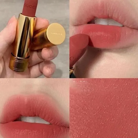 Son Gucci Limited-Edition Rouge À Lèvres Mat 217 Valeria Rose - Son Hồng Cam Đất Sang Trọng Chính Hãng, Chất Lượng Cao, Dưỡng Ẩm Mượt Mà