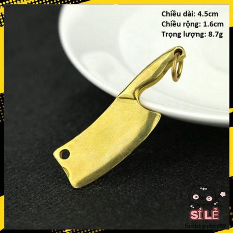 Móc Khóa Độc Đáo Hình Đao, Kiếm, Rìu, Búa Bằng Đồng Thau - E4 (Kèm Khoen 20-25mm)