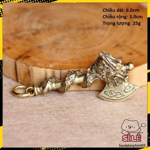 Móc Khóa Độc Đáo Hình Đao, Kiếm, Rìu, Búa Bằng Đồng Thau - E4 (Kèm Khoen 20-25mm)