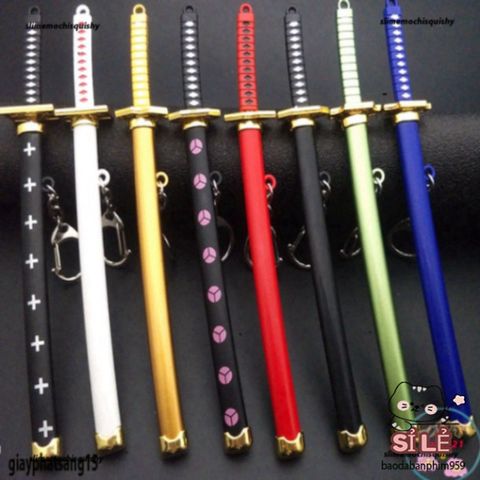 Móc Khóa Kiếm Katana Zoro Law One Piece Chất Liệu Kim Loại Không Gỉ Dài 16cm - Quà Tặng Anime Cho Người Hâm Mộ