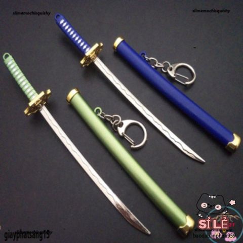 Móc Khóa Kiếm Katana Zoro Law One Piece Chất Liệu Kim Loại Không Gỉ Dài 16cm - Quà Tặng Anime Cho Người Hâm Mộ