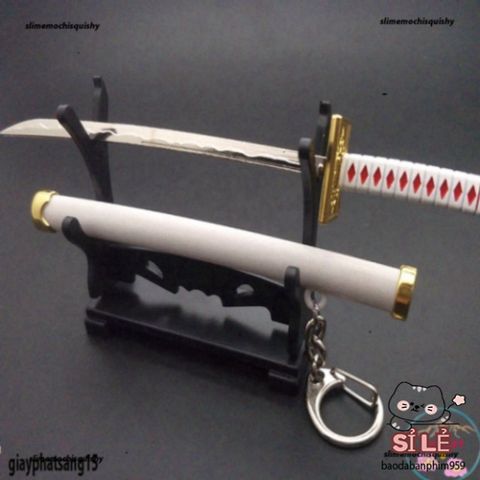Móc Khóa Kiếm Katana Zoro Law One Piece Chất Liệu Kim Loại Không Gỉ Dài 16cm - Quà Tặng Anime Cho Người Hâm Mộ
