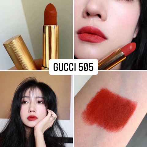 Son Lì Gucci Rouge à Lèvres Voile 505 Janet Rust - Màu Đỏ Gạch Sang Trọng, Chính Hãng, Đẳng Cấp Thế Giới