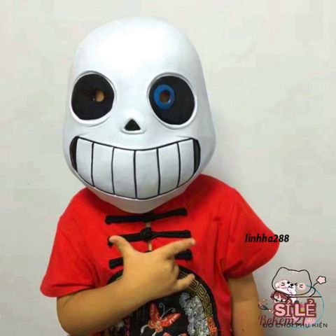 Mặt Nạ Cosplay Papyrus Legend Of The Sans - Phụ Kiện Halloween Cao Su Chất Lượng - Mắt Xanh & Mắt Đen