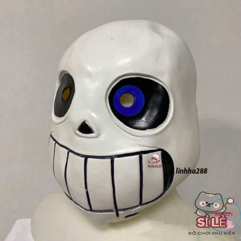 Mặt Nạ Cosplay Papyrus Legend Of The Sans - Phụ Kiện Halloween Cao Su Chất Lượng - Mắt Xanh & Mắt Đen