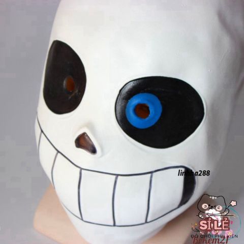 Mặt Nạ Cosplay Papyrus Legend Of The Sans - Phụ Kiện Halloween Cao Su Chất Lượng - Mắt Xanh & Mắt Đen