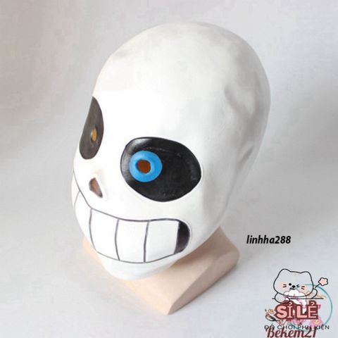 Mặt Nạ Cosplay Papyrus Legend Of The Sans - Phụ Kiện Halloween Cao Su Chất Lượng - Mắt Xanh & Mắt Đen
