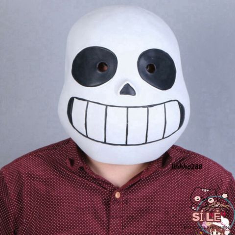 Mặt Nạ Cosplay Papyrus Legend Of The Sans - Phụ Kiện Halloween Cao Su Chất Lượng - Mắt Xanh & Mắt Đen