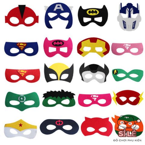 Mặt Nạ Siêu Nhân Nửa Mặt Hóa Trang Halloween - Phụ Kiện Người Nhện, Người Sắt, Hulk Cho Trẻ Em - HD Cosplay