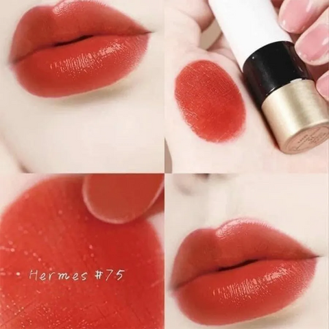 Son Hermès Rouge Amazone 75 Brillant - Son Môi Đỏ Cam Cao Cấp Chính Hãng, Chất Lượng Sang Trọng và Quyến Rũ