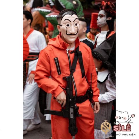 Bộ Trang Phục Hóa Trang Money Heist Đỏ - Cosplay Mặt Nạ Dành Cho Halloween và Sự Kiện Nghệ Thuật, Chất Liệu Cotton Thoáng Khí