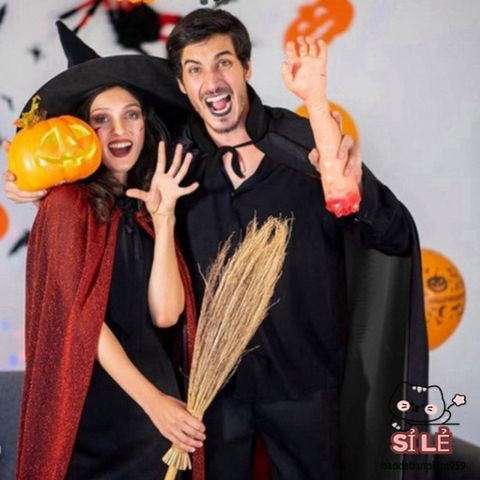 Bộ Áo Choàng và Mũ Phù Thủy Cho Trẻ Em và Người Lớn - Trang Phục Halloween Cosplay Đen Huyền Bí, Phù Hợp Mọi Dịp Lễ Hội