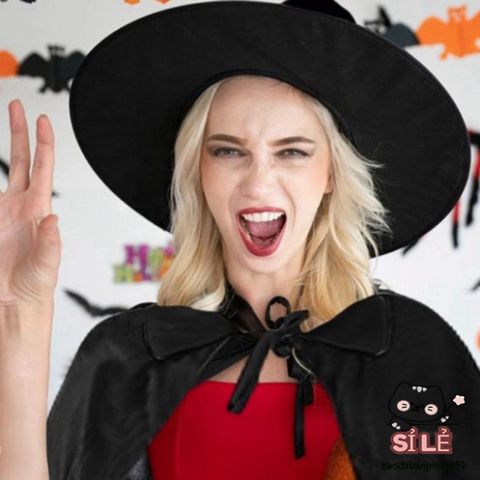 Bộ Áo Choàng và Mũ Phù Thủy Cho Trẻ Em và Người Lớn - Trang Phục Halloween Cosplay Đen Huyền Bí, Phù Hợp Mọi Dịp Lễ Hội