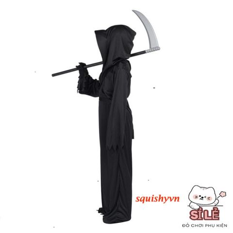 Bộ Trang Phục Thần Chết Đỏ Rực 4 Món với Mắt LED và Lưỡi Hái - Halloween Cosplay Đầy Ma Mị và Ấn Tượng