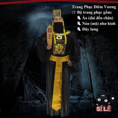 Bộ Trang Phục Hóa Trang Halloween Cương Thi Hắc Bạch và Diêm Vương Pháp Sư Dành Cho Người Lớn - Độc Đáo, Bí Ẩn và Quyến Rũ