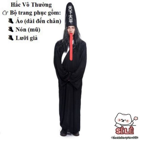 Bộ Trang Phục Hóa Trang Halloween Cương Thi Hắc Bạch và Diêm Vương Pháp Sư Dành Cho Người Lớn - Độc Đáo, Bí Ẩn và Quyến Rũ