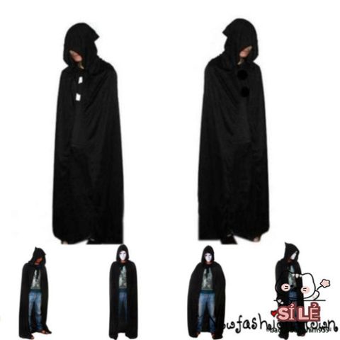 Áo Choàng Đen Phù Thủy Ma Cà Rồng - Áo Cosplay Halloween Độc Đáo, Thời Trang Unisex Cho Bữa Tiệc Ma Quái