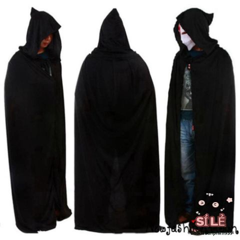 Áo Choàng Đen Phù Thủy Ma Cà Rồng - Áo Cosplay Halloween Độc Đáo, Thời Trang Unisex Cho Bữa Tiệc Ma Quái