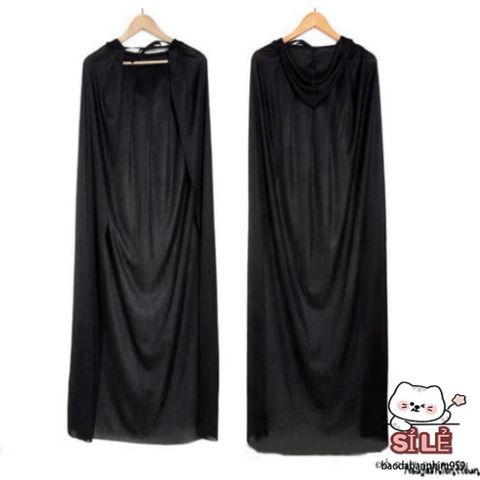 Áo Choàng Đen Phù Thủy Ma Cà Rồng - Áo Cosplay Halloween Độc Đáo, Thời Trang Unisex Cho Bữa Tiệc Ma Quái