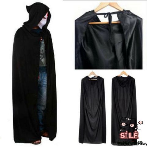 Áo Choàng Đen Phù Thủy Ma Cà Rồng - Áo Cosplay Halloween Độc Đáo, Thời Trang Unisex Cho Bữa Tiệc Ma Quái