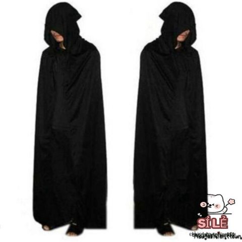 Áo Choàng Đen Phù Thủy Ma Cà Rồng - Áo Cosplay Halloween Độc Đáo, Thời Trang Unisex Cho Bữa Tiệc Ma Quái