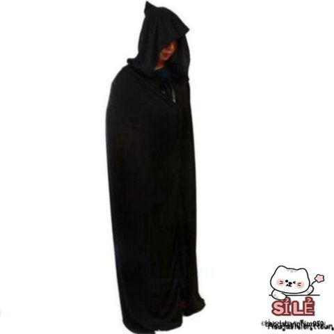 Áo Choàng Đen Phù Thủy Ma Cà Rồng - Áo Cosplay Halloween Độc Đáo, Thời Trang Unisex Cho Bữa Tiệc Ma Quái