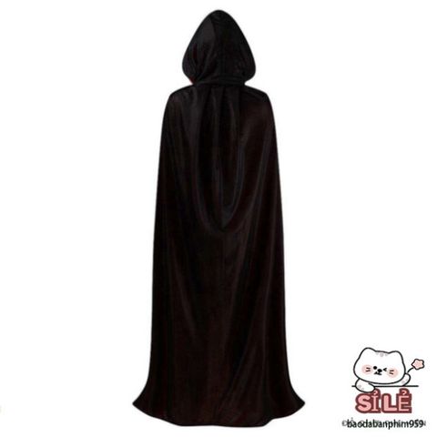 Áo Choàng Hóa Trang Halloween Có Mũ Trùm Đầu - Phù Thủy Đen Đỏ, Dành Cho Tất Cả Lứa Tuổi, Lễ Hội, Cosplay, Tiệc Tùng