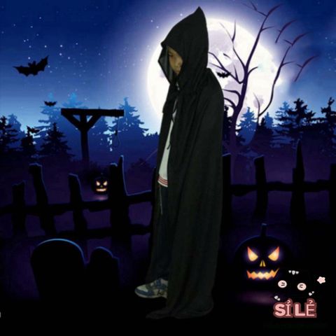 Áo Choàng Hóa Trang Halloween Có Mũ Trùm Đầu - Phù Thủy Đen Đỏ, Dành Cho Tất Cả Lứa Tuổi, Lễ Hội, Cosplay, Tiệc Tùng