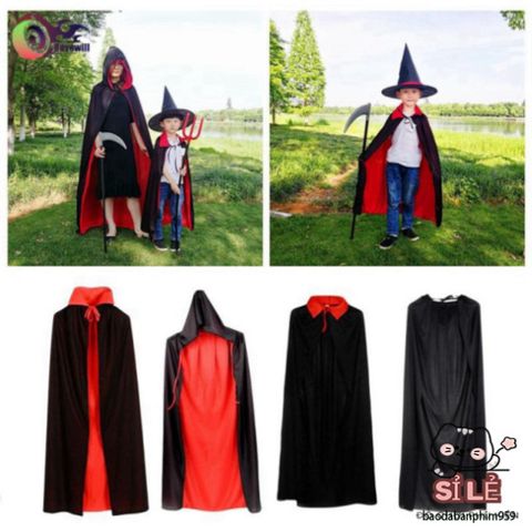 Áo Choàng Gothic Halloween 150cm - Trang Phục Hóa Trang Độc Đáo Cho Bé, Phù Thủy Vui Nhộn Dành Cho Tiệc Hóa Trang
