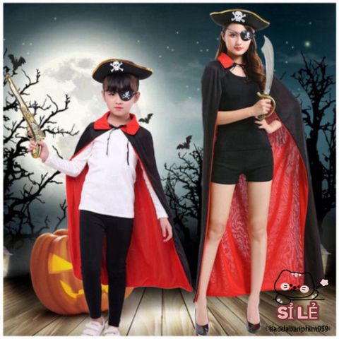 Áo Choàng Phù Thủy Ma Cà Rồng 2 Lớp - Áo Choàng Hóa Trang Halloween Bằng Vải Thun Bền Đẹp Cho Tiệc Tùng và Sự Kiện Nghệ Thuật