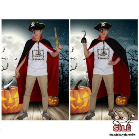 Áo Choàng Phù Thủy Ma Cà Rồng 2 Lớp - Áo Choàng Hóa Trang Halloween Bằng Vải Thun Bền Đẹp Cho Tiệc Tùng và Sự Kiện Nghệ Thuật