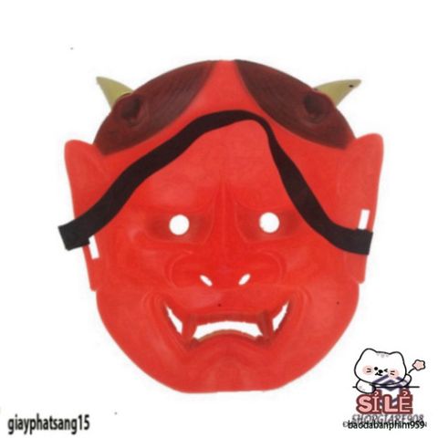 Mặt Nạ Oni Hannya Halloween - Quỷ Vương Hai Sừng, Phụ Kiện Hóa Trang Độc Đáo, Chất Liệu Bền, Lý Tưởng Cho Tiệc Hóa Trang