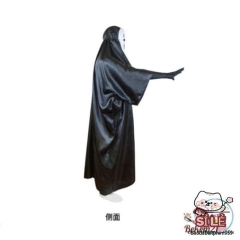 Bộ Trang Phục Hóa Trang Vô Diện - Áo Choàng Đen Kèm Mặt Nạ Bí Ẩn Cho Halloween & Cosplay - Trang Phục Độc Đáo Dành Cho Tất Cả