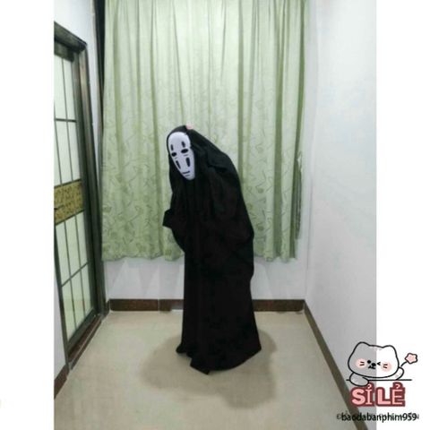 Bộ Hóa Trang Áo Choàng Đen + Mặt Nạ Vô Diện VBJ80 - Trang Phục Halloween Cho Trẻ Em & Người Lớn, Thể Hiện Sự Sáng Tạo