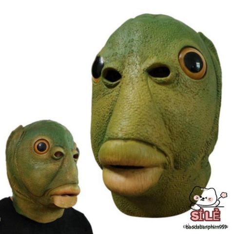 Mặt Nạ Cá Xanh Ngộ Nghĩnh Cosplay - Phụ Kiện Trang Trí Kinh Dị Độc Đáo Cho Halloween và Tiệc Tùng
