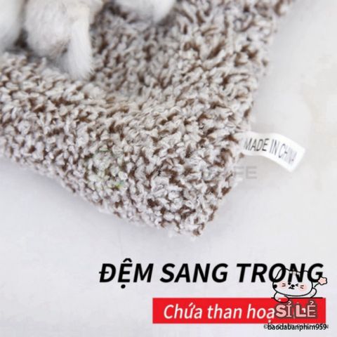 Thú Nhồi Bông Hình Mèo Ngủ - Chó Bông Than Hoạt Tính Khử Mùi Ô Tô, Trang Trí Xe Hơi và Nhà Cửa, Quà Tặng Dễ Thương