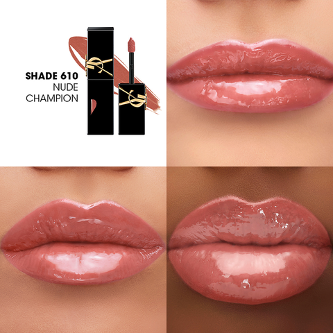 Son Kem YSL Tim The Inks Vinyl Cream High Shine 610 Nude Champion - Son Môi Cao Cấp Cam Nude Quyến Rũ Chính Hãng
