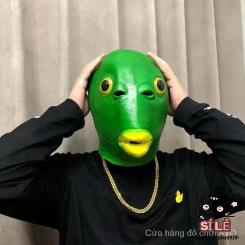 Mặt Nạ Cá Xanh Độc Đáo - Mặt Nạ Halloween Sáng Tạo Bằng Cao Su Thiên Nhiên Cho Bữa Tiệc Hóa Trang Vui Nhộn