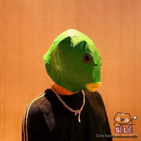 Mặt Nạ Cá Xanh Độc Đáo - Mặt Nạ Halloween Sáng Tạo Bằng Cao Su Thiên Nhiên Cho Bữa Tiệc Hóa Trang Vui Nhộn