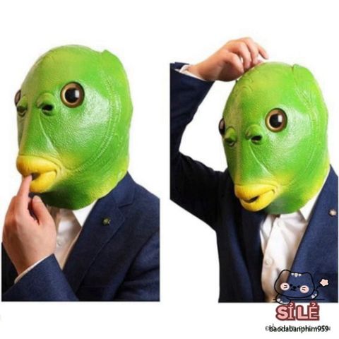 Mặt Nạ Cá Xanh Độc Đáo - Mặt Nạ Halloween Sáng Tạo Bằng Cao Su Thiên Nhiên Cho Bữa Tiệc Hóa Trang Vui Nhộn